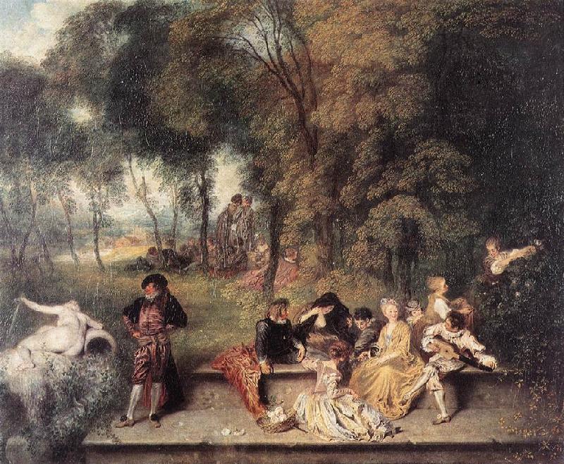 WATTEAU, Antoine Merry Company in the Open Air1 oil painting picture
